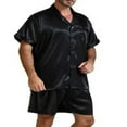thumbnail image 3 of Men Summer Pajamas Set  Solid Color Button Top+Short Pants Sleepwear, 3 of 6