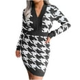 thumbnail image 1 of Vestido de punto de suéter con patrones geométricos sueltos casuales de moda para mujer Fridja  NMB327, 1 of 5