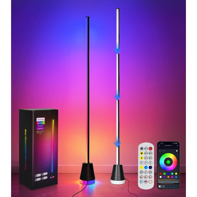 Lámpara de pie Caelumslvd Smart RGB LED de 16 millones de colores con control remoto