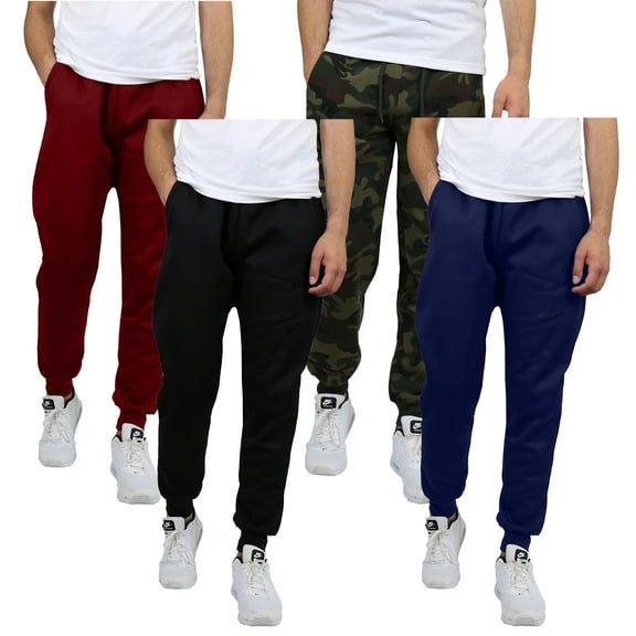 4-Pack Mens Slim Fit Fleece Jogger Sweatpants (S-2XL)