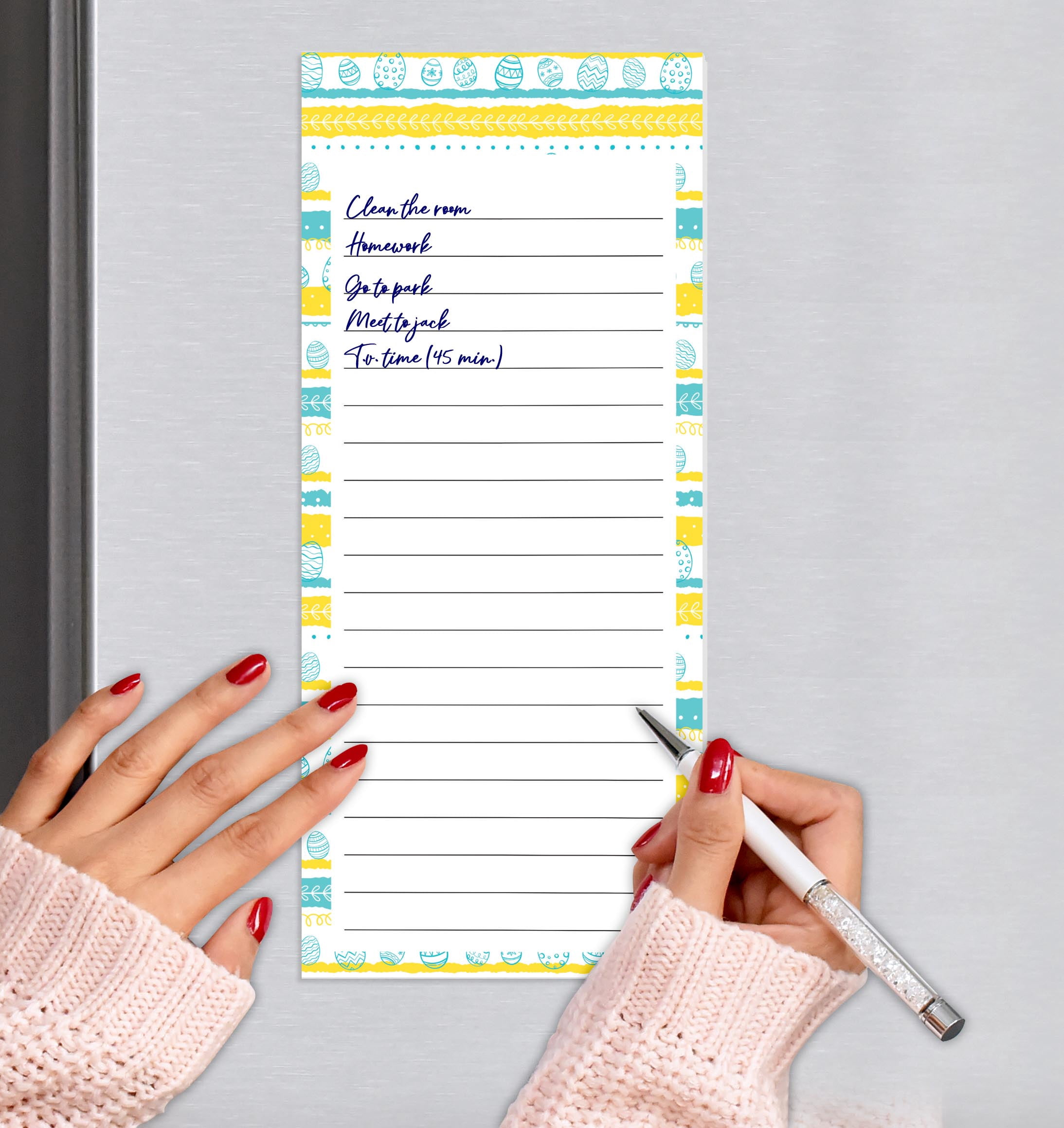 Inkdotpot Pack of 3 Magnetic Fridge To-Do List Notepads- Magnetic Memo Pads For Refrigerator-(50 Sheets Each)-MH