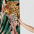 thumbnail image 3 of Chilfamy Leopard Palm Leaves Jungle Modern Waterproof Shower Curtain Set for Country Cottage & Farmhouse Bathroom Decor, 100% Polyester Fiber Washable Curtain with Hooks 36x72, 3 of 7