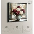 thumbnail image 2 of Window Wine Maroon Vase Canvas Floral Glam Art by Art Remedy, Black Frame, 12" x 12", 2 of 7