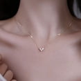 thumbnail image 4 of s925 sterling silver diamond-inlaid heart necklace for women light luxury niche temperament high-end heart-shaped collarbone chain versatile jewelry, 4 of 7