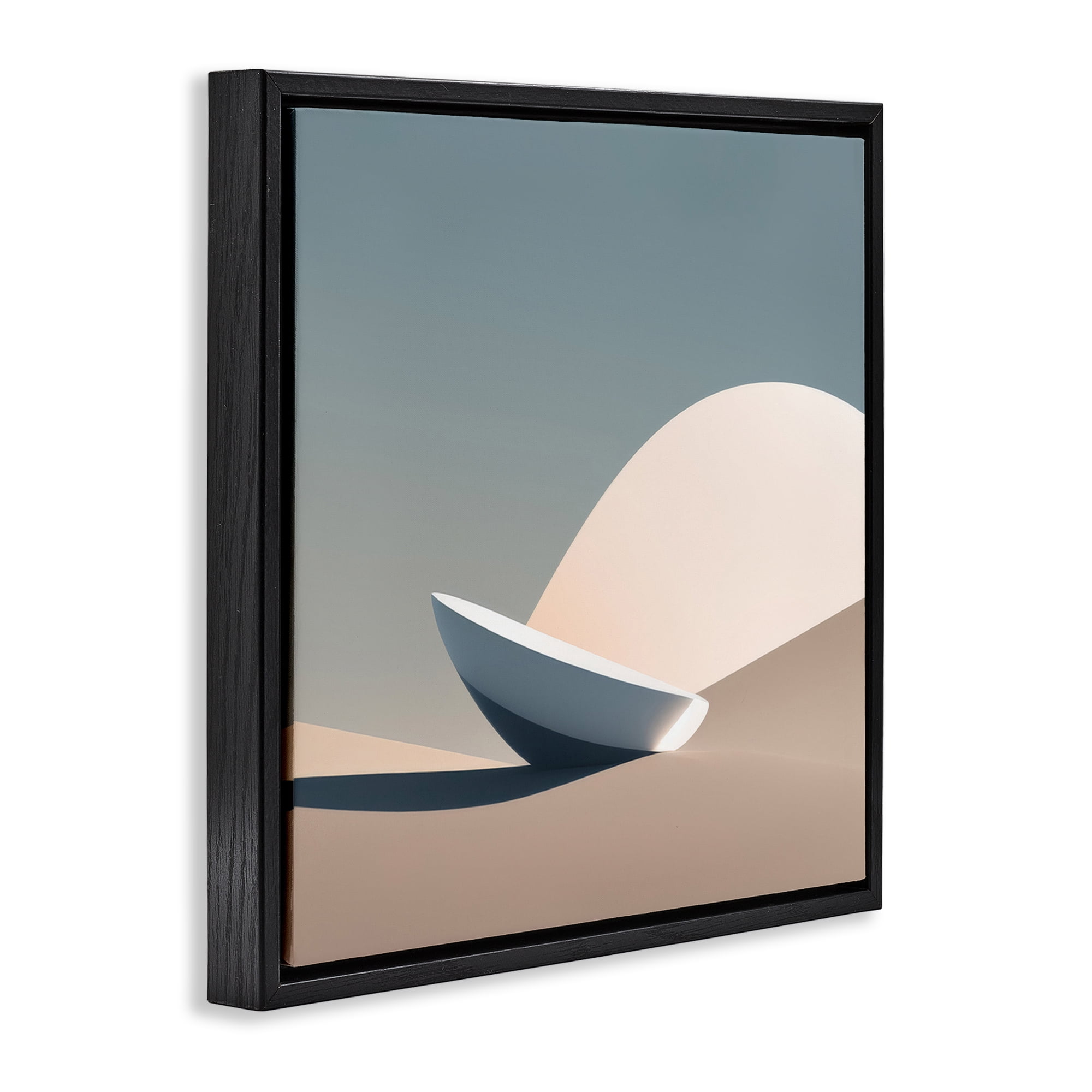 Stupell Industries Buried Space Capsule Landscape Painting Black Floater Framed Canvas Art Print Wall Art, 18 x 18