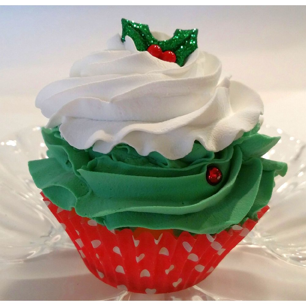 Christmas Cupcake fake prop display Holiday decoration Dezicakes