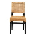 thumbnail image 2 of Baxton Studio Lesia Modern Bohemian Natural Brown Rattan and Espresso Brown Mahogany Wood Dining Chair, 2 of 7