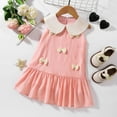 thumbnail image 2 of Mercatoo Toddler Girls Dress Summer Sleeveless Bowknot Ruffle Dress Doll Collar Princess Sundress Little Girls Casual Dress, 2 of 7