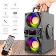 thumbnail image 4 of Altavoz Bluetooth, altavoz inalámbrico portátil de 40 W (pico de 60 W) con luces de colores, doble subwoofer de graves pesados, radio FM, reproductor de MP3, altavoz estéreo fuerte para el hogar, fies, 4 of 5