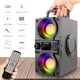 thumbnail image 4 of Altavoz Bluetooth, altavoz inalámbrico portátil de 40 W (pico de 60 W) con luces de colores, doble subwoofer de graves pesados, radio FM, reproductor de MP3, altavoz estéreo fuerte para el hogar, fies, 4 of 5