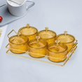 thumbnail image 1 of para servir con tapas, bandeja, contenedor, bandeja para aperitivos, fruta, postre, aperitivos, plato para servir, para encimera, Caddy, 6 tazones dorados Macarena Bandeja de condimentos, 1 of 7