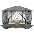 thumbnail image 6 of COBIZI Pop Up Gazebo Starry Sky Screen Tent Screen House with a mesh top for Camping, 12x12 Screen Room with Mosquito Netting, Hub Tent Instant Screened Canopy with Carrying Bag, Gray, 6 of 10
