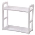 thumbnail image 1 of Estante de almacenamiento de cocina de doble capa de plástico multiusos, estante organizador de baño (blanco), 1 of 3