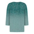 thumbnail image 4 of V Neck 3/4 Sleeve Shirts For Women Solid Colod Fashion Elegant Casual Button T Shirt Breathable Soft Spring Blouses Pullover Outfits Blue XL, 4 of 5