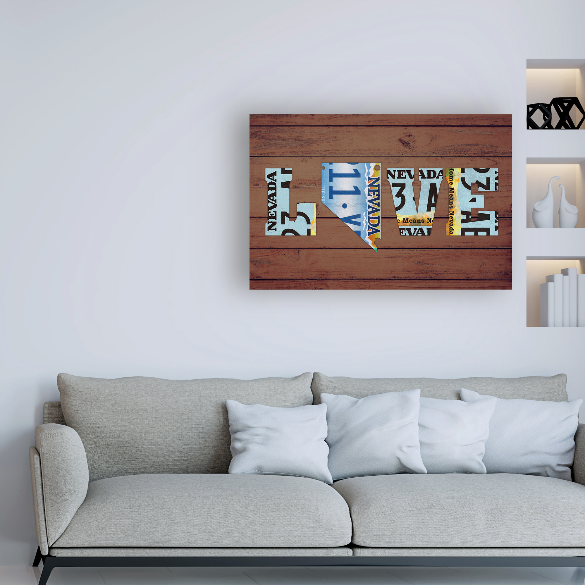 Trademark Fine Art 'NV State Love' Canvas Art by Design Turnpike