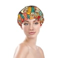 thumbnail image 3 of Kdxio Funny Owl Bird Print Shower Cap for Women,Elastic and Reusable,Double Waterproof Layers Bathing Hat, 3 of 9