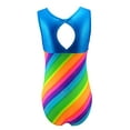 thumbnail image 2 of Girls Gymnastics Leotard - Tank with Keyhole (Rainbow Sparkle, Youth 6-7), 2 of 2