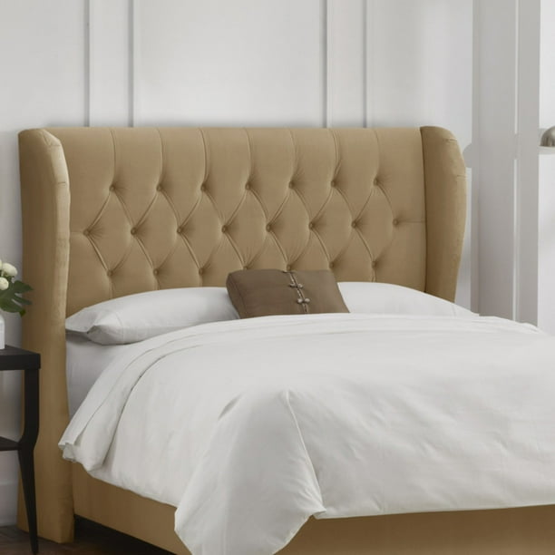 Tufted Wingback Velvet Upholstered Headboard
