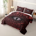 thumbnail image 3 of Homewish Dragon Eye Twin Quilt Set,Black Red Twin Coverlet Set,2-Piece, 3 of 7