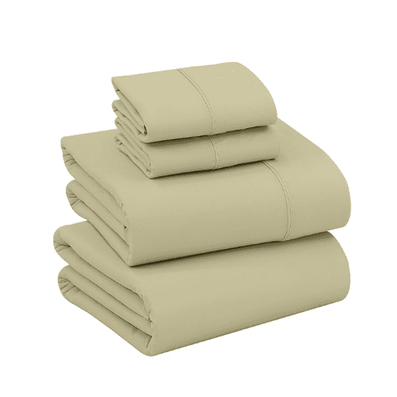 100% Cotton Sheets Queen Size Set, 4 Pieces, Soft & Breathable Weave Bedding, Deep Pocket 16", Hotel Standard, Crisp Cool Feeling, Durable, Perfect Dyed Bed Sheet, Sage Green