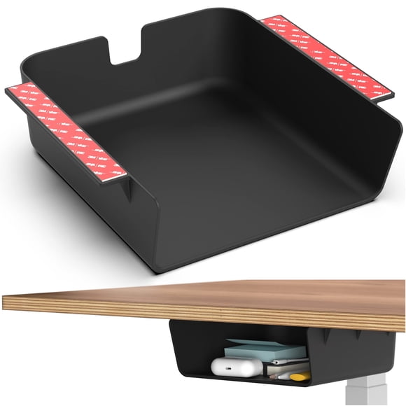 HumanCentric Étagère de Rangement sous le Bureau, Organisateur de Tiroirs pour Tables de Bureau, Postes de Travail et Bureau Assis, Étagère de Montage sous le Bureau Ajoute Plateau de Rangement, Vis Ou Bâton sur Tiroir de Bureau