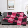 thumbnail image 5 of Horizontal Flannel Blanket Is Light Warm Soft Anti-Pilling Anti-Wrinkle Anti-Allergy And No Hair Loss For Bed And Sofa Camping Travel Hotpink Buffalo Plaid Check Tartan Scotland_1, 5 of 8