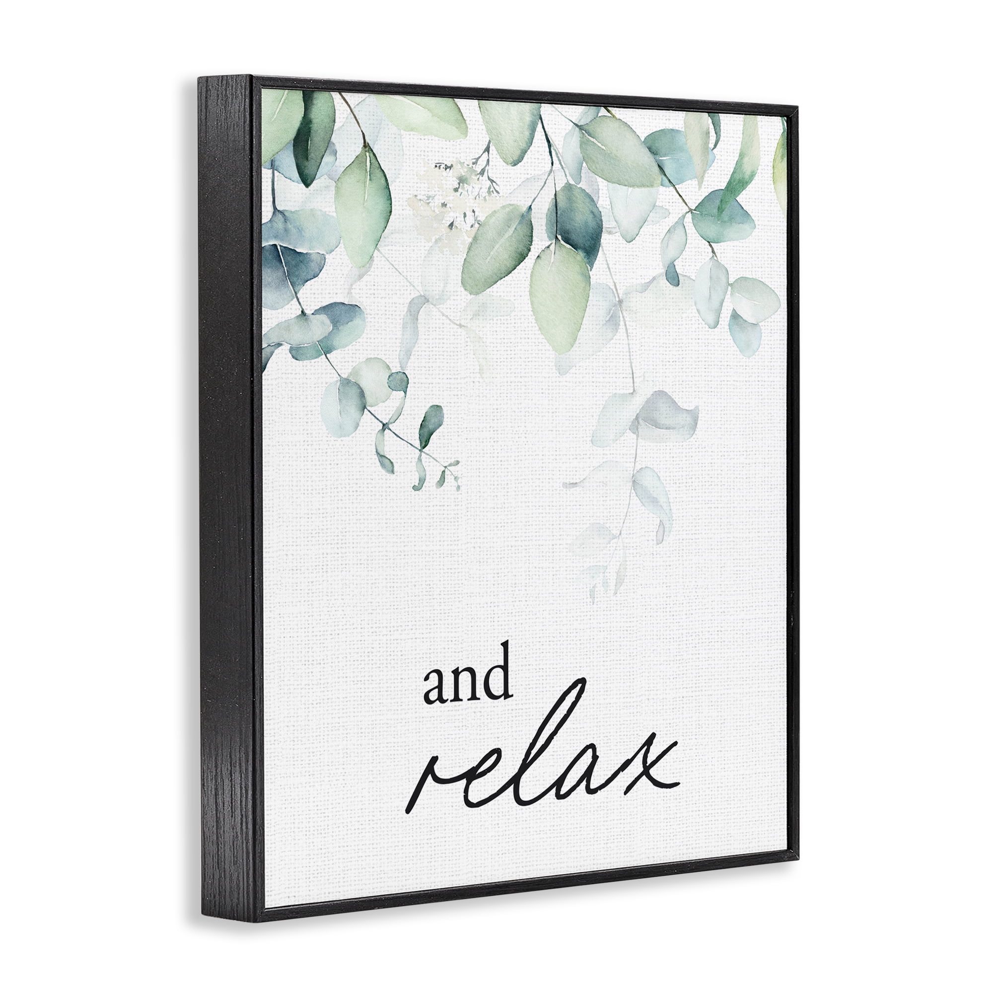 And Relax Minimal Herbs Black Framed Giclee Art, design by Lettered and Lined