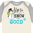 thumbnail image 4 of Inktastic Up to Snow Good with Snowman and Snowflakes Boys or Girls Long Sleeve Baby Bodysuit, 4 of 5