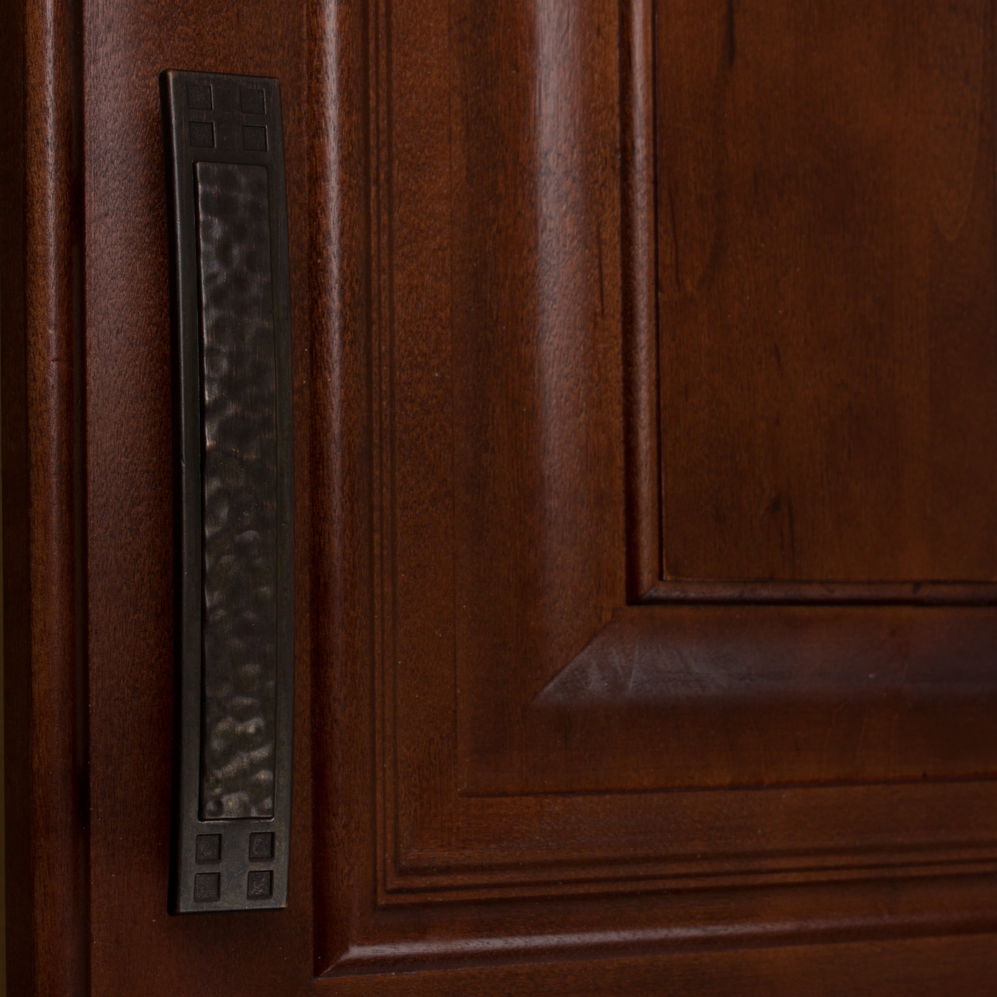 GlideRite 3.75 in. Center Hammered Mission Style Pull Cabinet Hardware Handle, Oil Rubbed Bronze