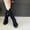 Black, variant on Women's Suede Pendant Thick Heel Short Boots for Fall Winter Comfortable Lightweight Booties Black 40