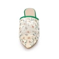 thumbnail image 6 of BLISSFUL STEP Women's Sandals Stiletto Heels Pointed Toe Lace Slide Mules White Green 8.5, 6 of 8