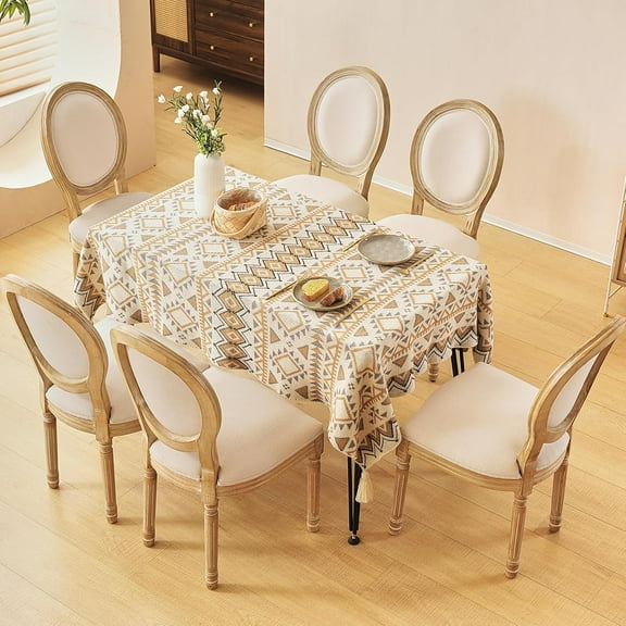 French Country Vintage Dining Chairs Set of 6 with Round Back and Solid Wood for Kitchen, Dining Room, Living Room