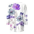 thumbnail image 5 of Womens Blouses Long Sleeve Shirt Women Casual Fashion Solid Color Button T-Shirt Long Sleeves One Shoulder Top Blouse Tops Purple XL, 5 of 5