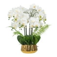 thumbnail image 2 of Vanity Art Faux Phalaenopsis Orchid Floral Arrangement in Ceramics Vase | 12 Stems 25.2" Artificial Real Touch Silk Orchids in Gold Ceramic Pot for Home Office Decoration, MLTAO-1070JS, 2 of 7