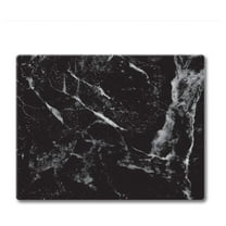 Black Marble Design 3mm Heat Tolerant Tempered Glass Cutting Board 10” x 8” Manufactured in the USA Dishwasher Safe