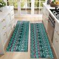 thumbnail image 4 of Kitchen Rugs Sets Of 2,Turquoise Boho Tribal Triangles and Arrows Pattern Anti Fatigue Kitchen Mat Rugs Non Slip Washable,Decorative Kitchen Floor Mats for Kitchen,Sink,Laundry,17"X47", 4 of 5