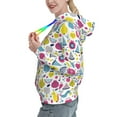 thumbnail image 2 of Daiia Doodle Fruits Pattern Women's Fashion Hoodies & Sweatshirts with Kangaroo Pocket Hooded Sweatshirt with Eye-catching Drawstrings-X-Large, 2 of 7