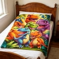 thumbnail image 5 of Bomd Dinosaur Blanket for Boys Girls, 3D Print Dinosaur Throw Blanket, Cute Smiling Dinosaurs HD Digital Print Flannel, Ultra Soft Lightweight All Season Toddler Blanket (29.5"x39.4"), 5 of 6