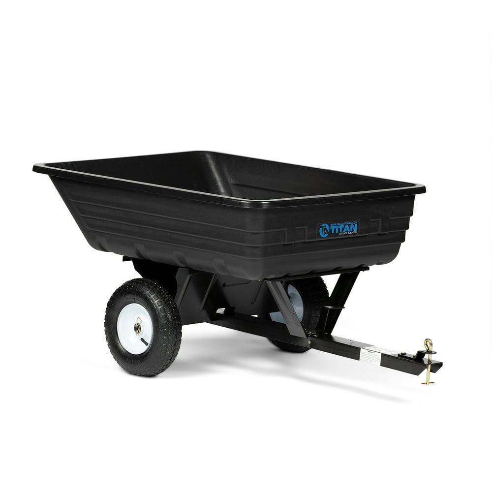 Titan Attachments 400 LB (10 Cu. Ft.) Economy Poly Dump Cart for Lawn
