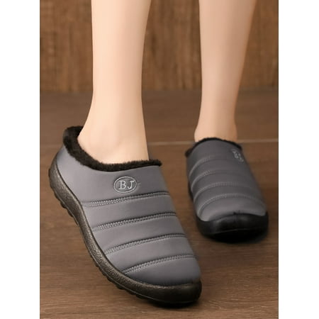 

Avamo Womens Fur Lined Clog Slippers Wide Warm Slip On House Shoes Garden Outdoor Shoes
