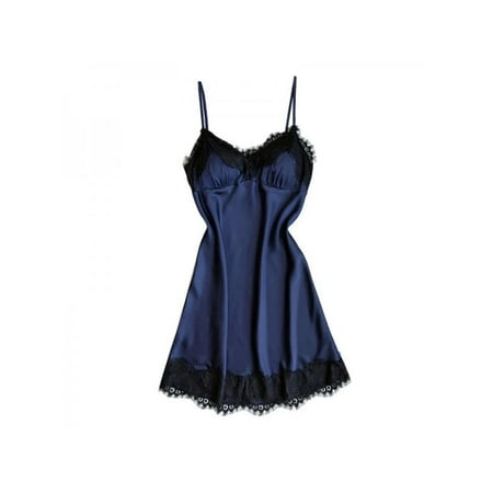 

Alvage Sleepwear Womens Chemise Nightgown Full Slip Silk Satin Sling Lounge Dress