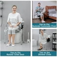 thumbnail image 4 of ELENKER 4-in-1 Raised Toilet Seat with Handles and Back, Medical Bedside Commode Chair, Adjustable Toilet Safety Frame, Shower Chair with Collapsible Basin, 4 of 7