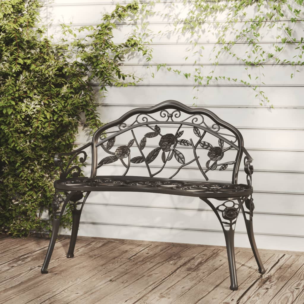 cast aluminum black bench