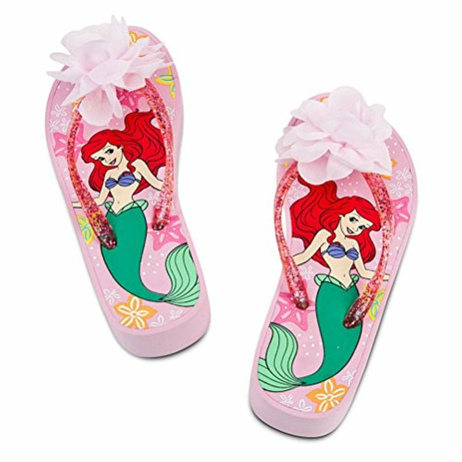 Disney Store Princess Ariel Platform Flip Flops Sandals Shoes Girl Size