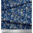 thumbnail image 2 of Soimoi Polyester Crepe Fabric Leaves & Floral Block Printed Fabric 1 Yard 52 Inch Wide, 2 of 3