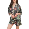 thumbnail image 3 of Liacowi Women Pajama Set Print Short Sleeve Shirts Tops and Shorts 2 Piece Sleepwear Loungewear, 3 of 5