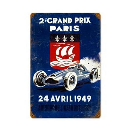 V8 50 Starter - Past Time Signs V850 Grand Prix Paris Automotive Vintage Metal Sign