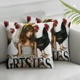 thumbnail image 3 of nygtbtfer Farmhouse Chicken Themed Pillowcase Decorations for Home, Just A Girl Who Loves Chickens Throw Pillow Cover, Chicken Lover Gifts, Farmer Girl Gifts White, 3 of 7