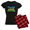 With Red Plaid Pant, variant on CafePress - Principal Extraordinaire Women's Dark Pajamas - Women's Short Sleeve Print T-Shirt and Pants Dark Cotton Pajama Set