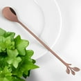thumbnail image 3 of ORUYROP Long Spoon 7.4-Inch Leaf Handle Coffee Stirring Spoons, 10-Pieces Rose Gold Stainless Steel Teaspoons set, 3 of 7